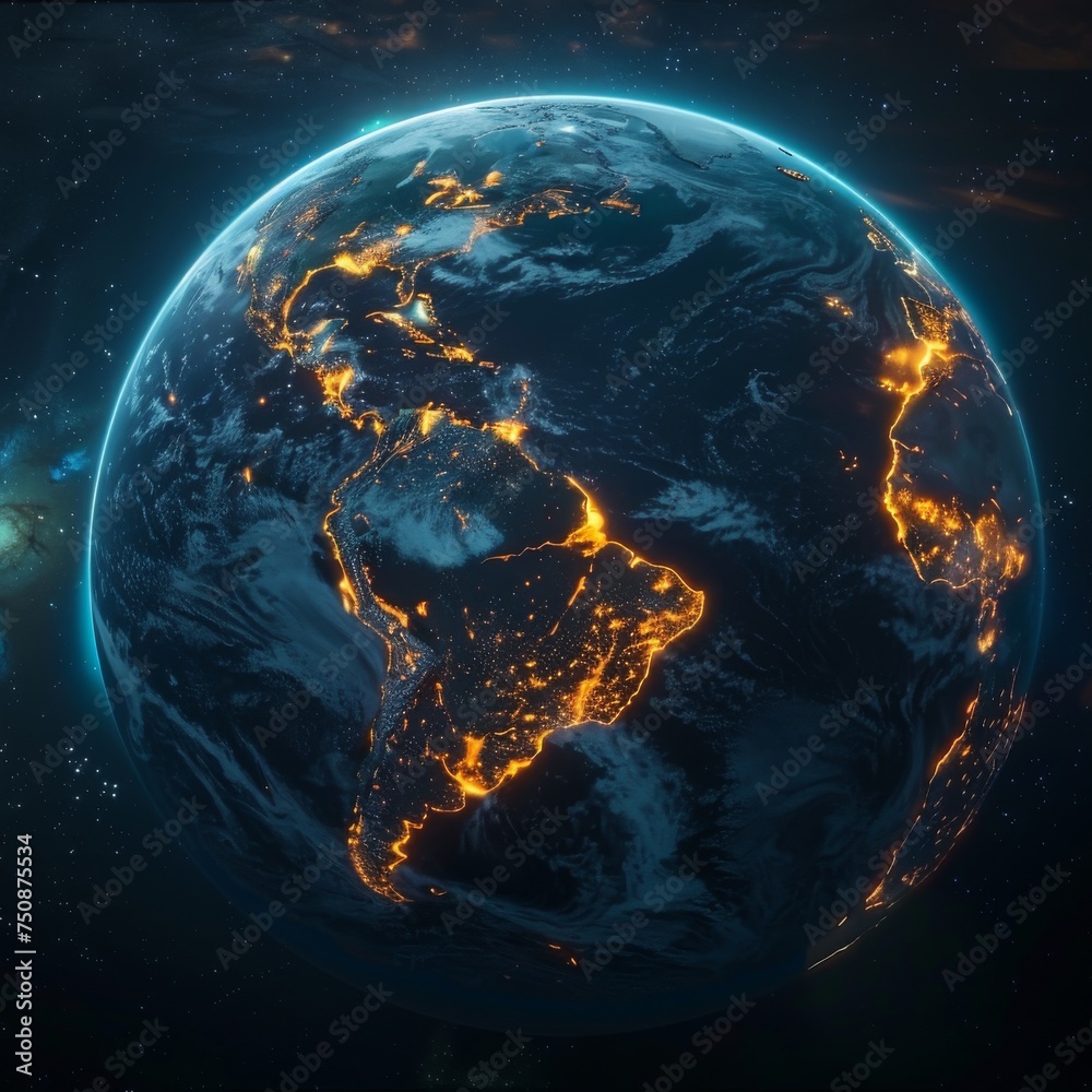 Illuminated Earth's Tectonic Boundaries from Space Depicting Geological ...