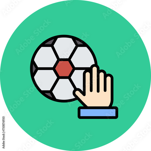 Hand Line Filled Circle Icon