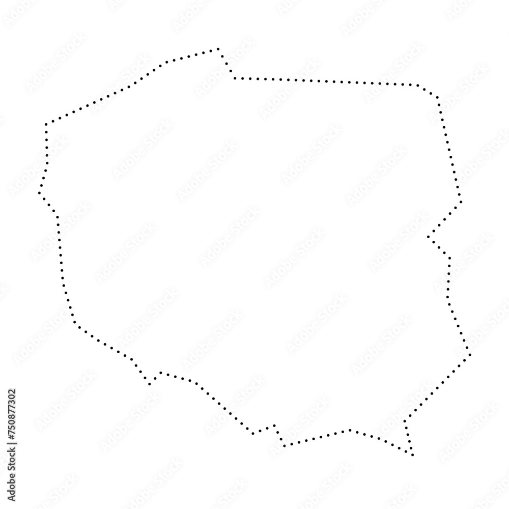 Poland country simplified map. Black dotted outline contour. Simple vector icon. Poland country simplified map. Black dotted outline contour. Simple vector icon.