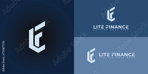 Abstract initial letter LF or FL logo in soft blue color isolated in multiple backgrounds applied for business and consulting logo also suitable for the brands or companies have initial name FL or LF.