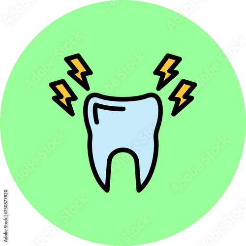 Toothache Line Filled Circle Icon