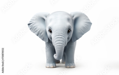 illustrazione tridimensionale di piccolo elefante su sfondo bianco photo