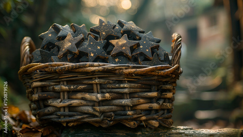 A fabulous basket with burnt stars