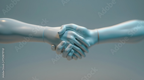 Handshake Connection: Two Elegant 3D Human Figures Extending Hands in a Firm and Professional Gesture © Tharshan