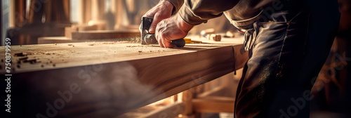 Carpenter's hands at work, custom order, demonstrating woodworking skills.