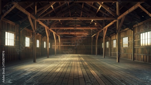 wooden barn room Generative AI
