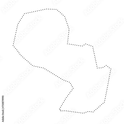 Paraguay country simplified map. Black dotted outline contour. Simple vector icon.
