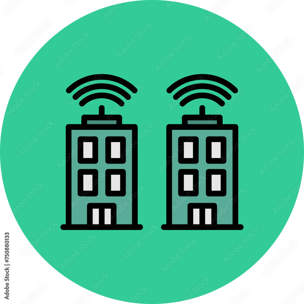 5G Line Filled Circle Icon 5G Line Filled Circle Icon