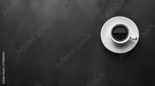 Overhead Shot of Black Coffee Cup on Black Background: Coffee Branding Resource