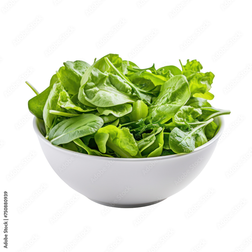 Green salad leaves isolated on transparent background Green salad leaves isolated on transparent background