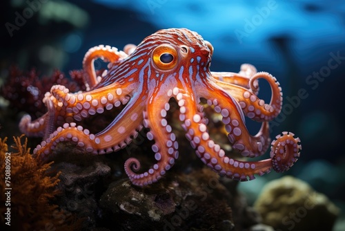 Graceful octopus in coral reefs., generative IA © JONATAS