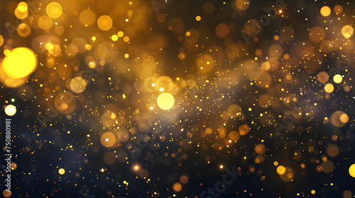 A Magical Dazzle  Shimmering Golden Sparks Amidst Transparent Backdrop - Christmas Abstraction in Glittering Sparkles and Mysterious Magic Dust Particles