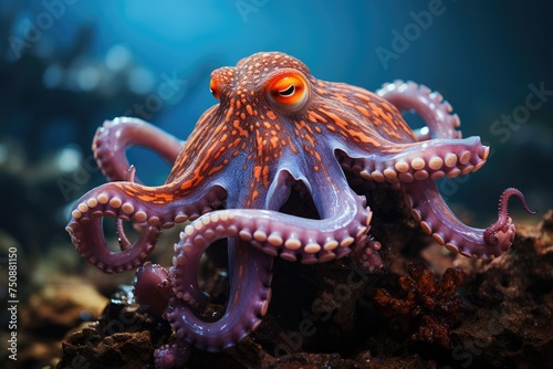Marine octopus in color and shape show., generative IA © JONATAS