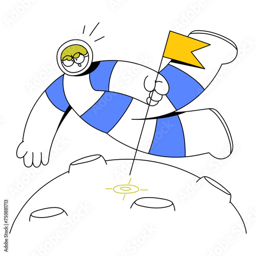 Man In Spacesuit Sets Target In Space