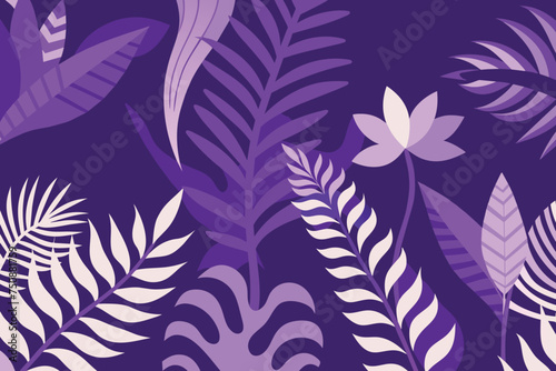 abstract plants and flowers modern floral background
