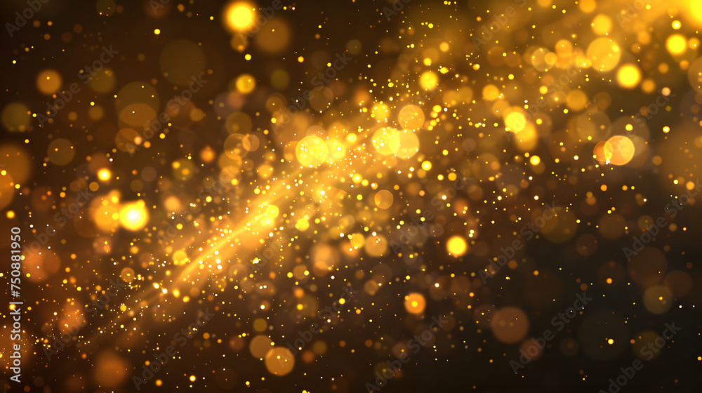 Dazzling Christmas Magic: Radiant Yellow Sparks Creating a Glittering Light Effect, Abstract Pattern on Transparent Background