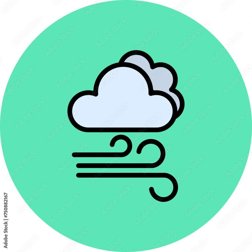 Wind Line Filled Circle Icon Wind Line Filled Circle Icon