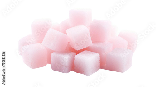 Vibrant Multicolored Gum Cubes on transparent background - Tempting Confectionery Treat for Delicious Snacking Moments photo
