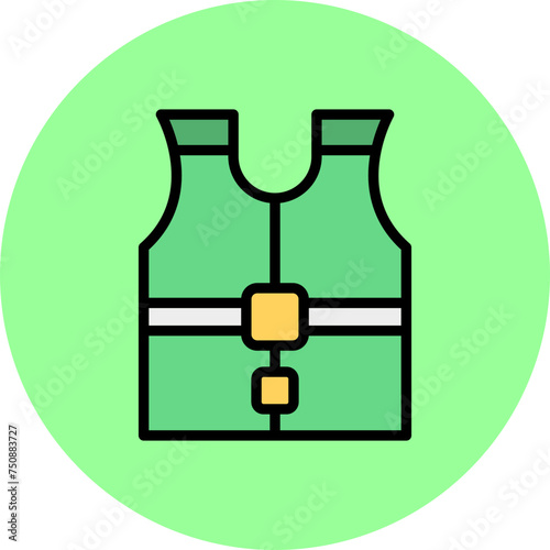 High visibility vest Line Filled Circle Icon