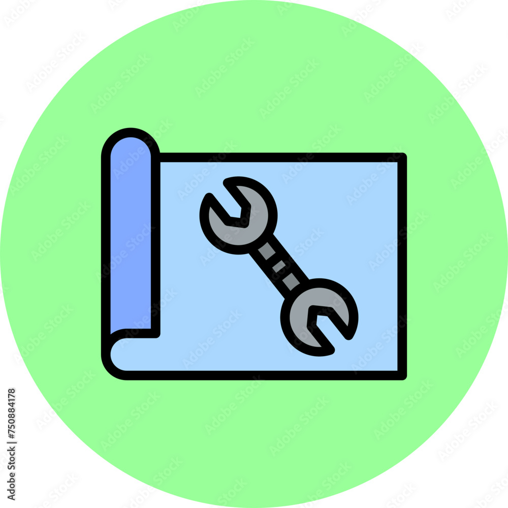 Planning Line Filled Circle Icon Planning Line Filled Circle Icon