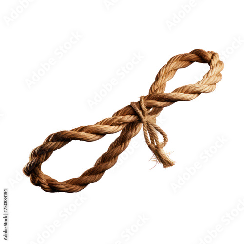 Lasso rope cut out isolated on transparent background
