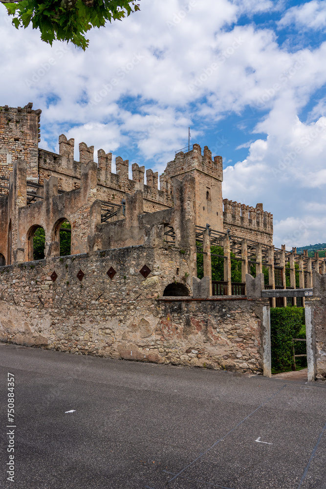 View of Scaliger Castle near Torri del Benaco in Italy.