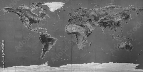 the physical map of the world represented by a model at an institute of atomic physics.