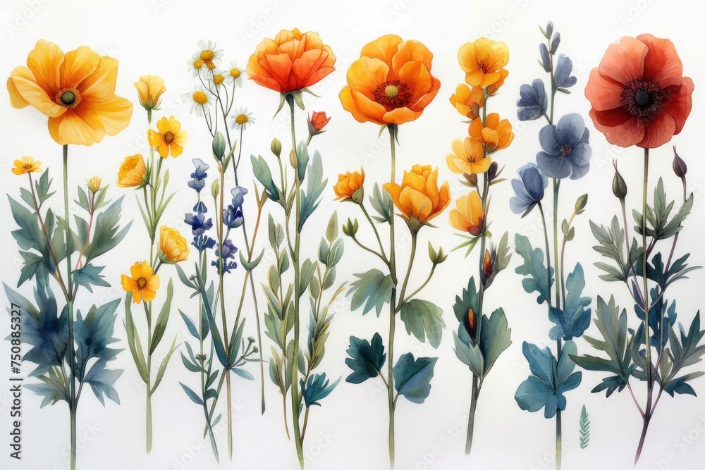 Fototapeta premium Seamless pattern with flowers