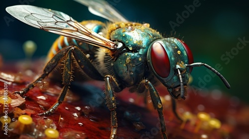 extreme close up of fly.