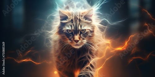 Unleashing inner strength with a feline spirit untapped power revealed. Concept Empowerment, Feline Energy, Inner Strength, Spirituality, Unleashed Power