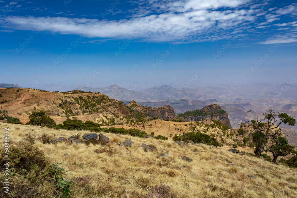 Beautiful Semien or Simien Mountains National Park landscape in Northern Ethiopia near Lalibela and Gondar. Africa wilderness. Beautiful Semien or Simien Mountains National Park landscape in Northern Ethiopia near Lalibela and Gondar. Africa wilderness.