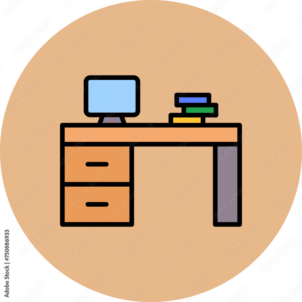 Workspace Line Filled Circle Icon Workspace Line Filled Circle Icon