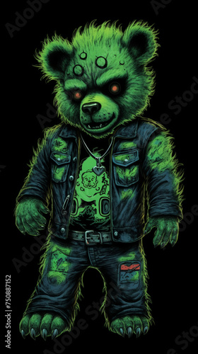 T-shirt design, rocker teddy bear © TiA