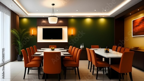 Interior of a modern dining room