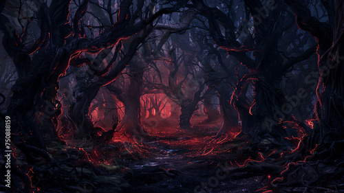 Fantasy horror forrest illustration background photo