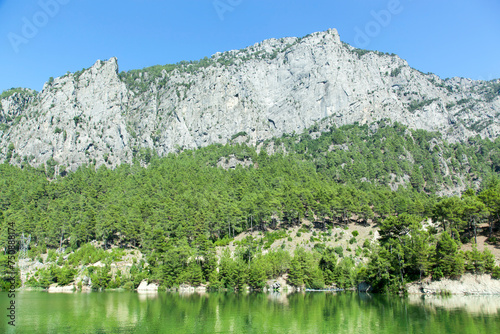 Antalya's Province Green Karacaoren Lake And A Mountain