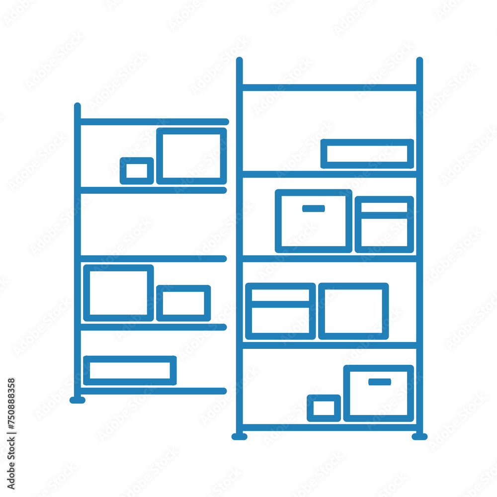 Outline icon of warehouse racks Outline icon of warehouse racks