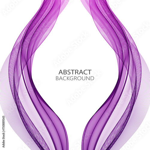 Vertical purple wave lines on white background, design element