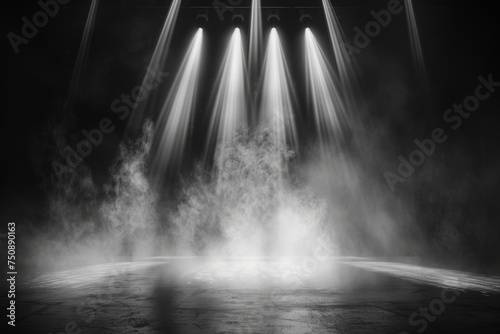 stage lights in a dark venue Generative AI