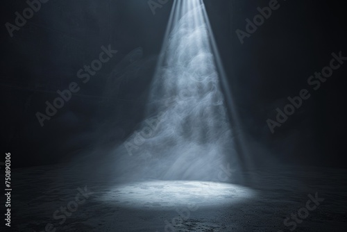 image of a light beam that is shining in the darkness Generative AI photo