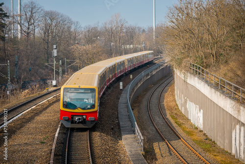 Canvas Print S bahn or suburban trains in Berlin, Germany
