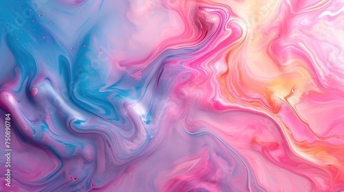Background in the form of colorful liquid. Top view. AI generative.