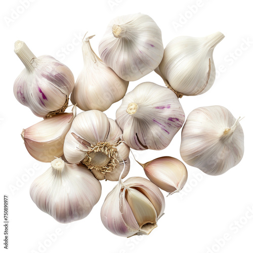 Set of garlic isolated on transparent background