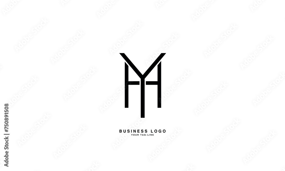 HY, YH, H, Y, Abstract Letters Logo Monogram HY, YH, H, Y, Abstract Letters Logo Monogram