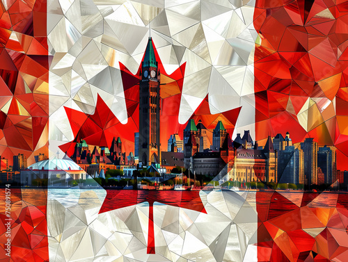 Canada Flag with Landmarks photo