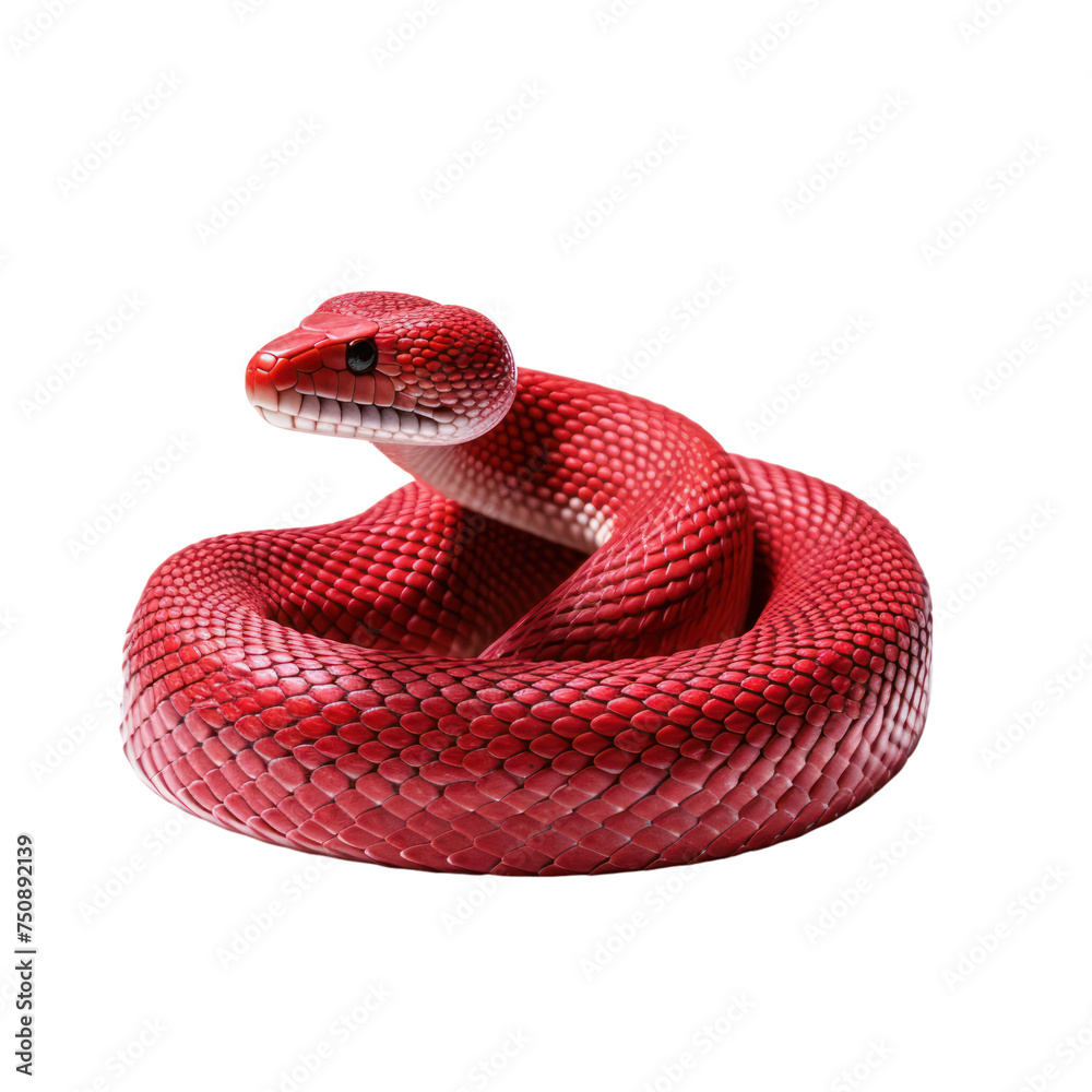 Obraz premium red snakes isolated on transparent background
