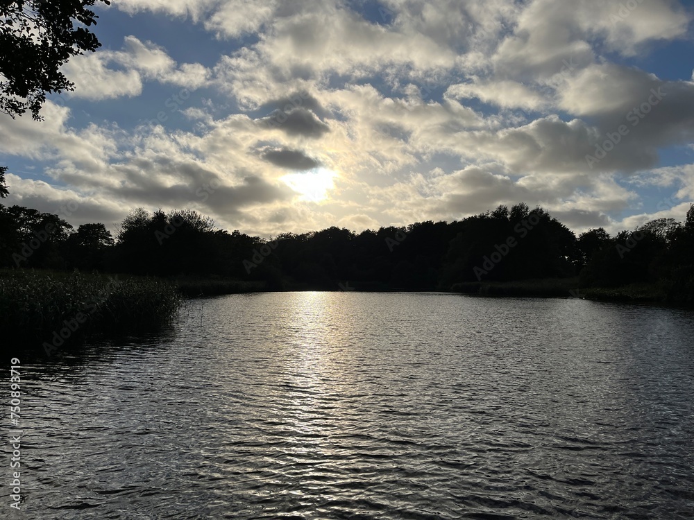 sunset over the lake