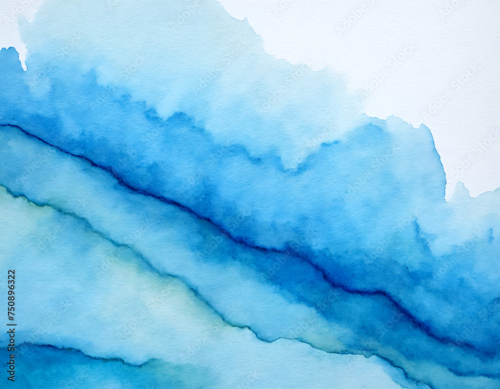 A watercolor sky blue background on white paper.