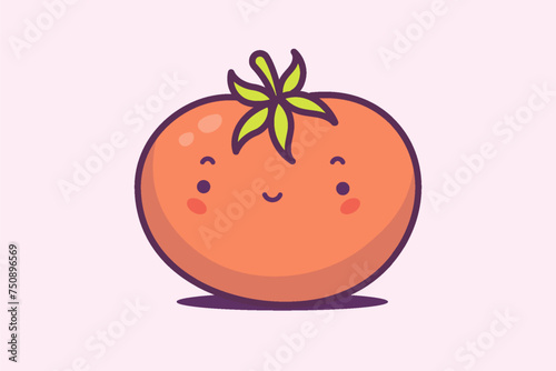 Cute tomato mascot cartoon kawaii character vector illustration (ID: 750896569)