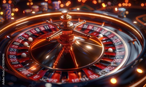 Roulette wheel in a casino